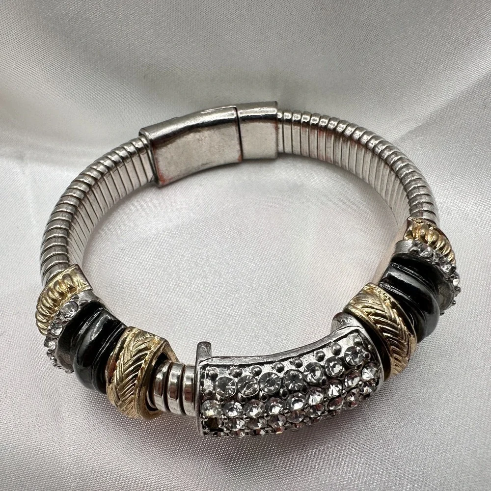 Vintage Y2K Clear Rhinestone Bracelet Retro Statement Women's Classic Jewelry